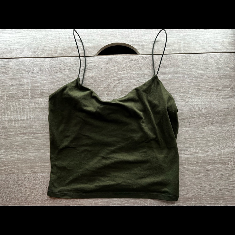 Basic solid cami double layer crop tank top